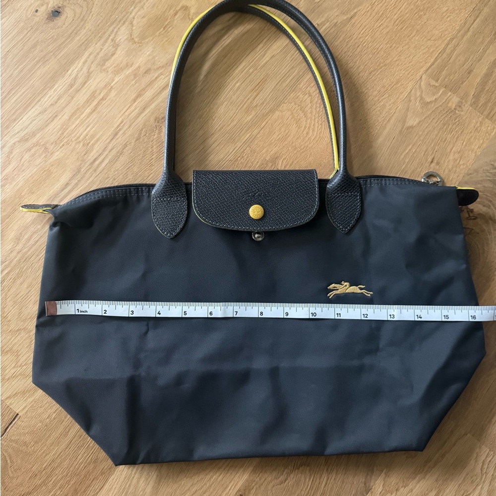 Longchamp Black Tote with Yellow Trim - Picture 2 of 12